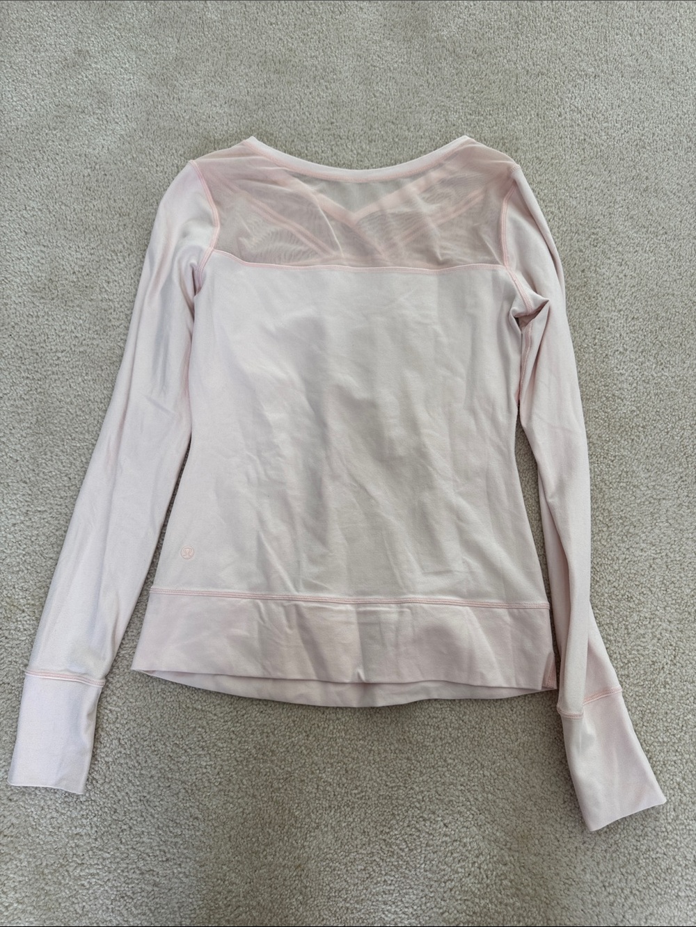 lululemon athletica Light Pink Long-Sleeve Top with Mesh Yoke